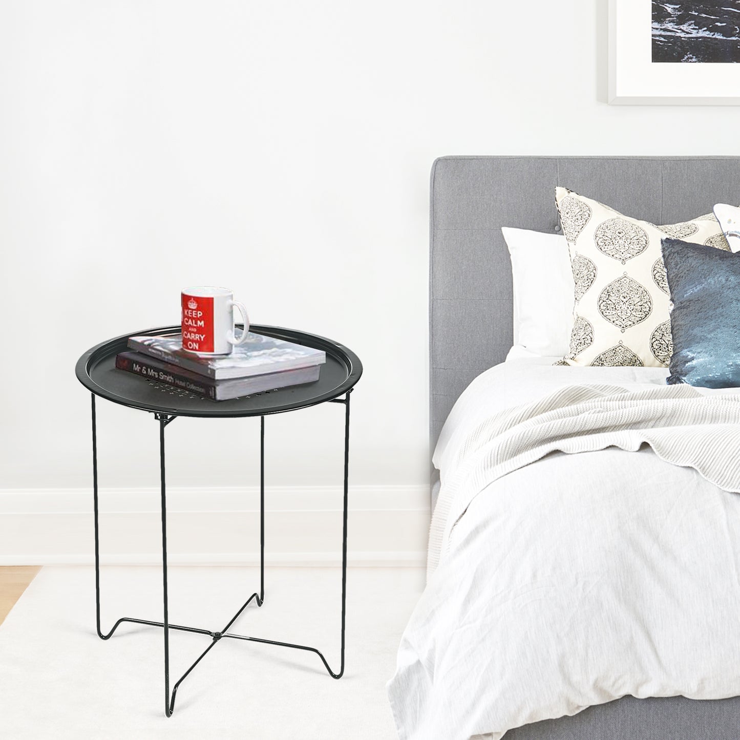 Folding Table with Removable Tray Flint