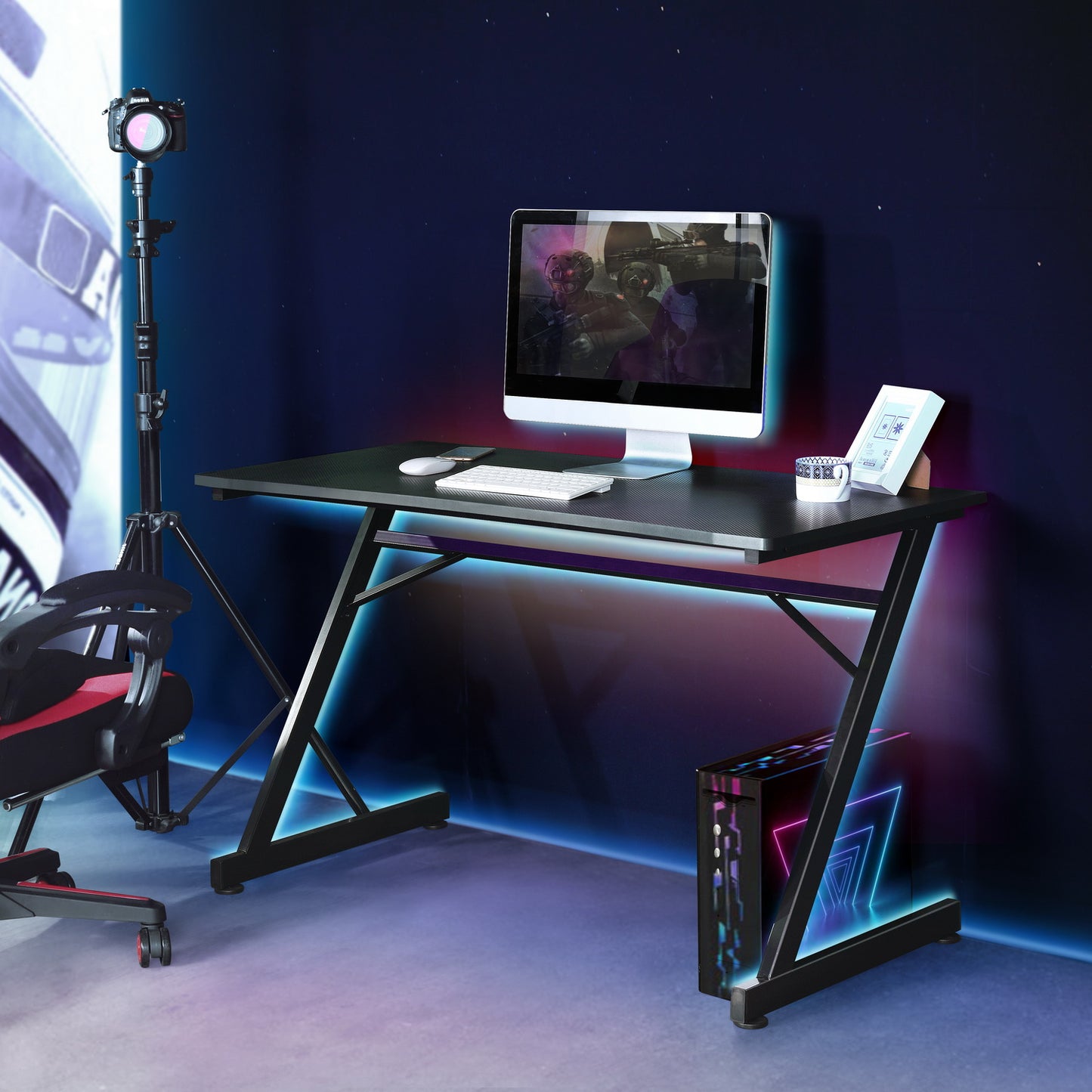 Gaming Desk Z Shaped Computer Desk Office Workstation Formosana