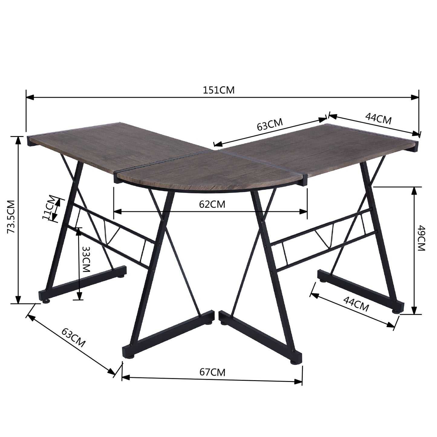 L-Shaped Computer Office Desk Galan