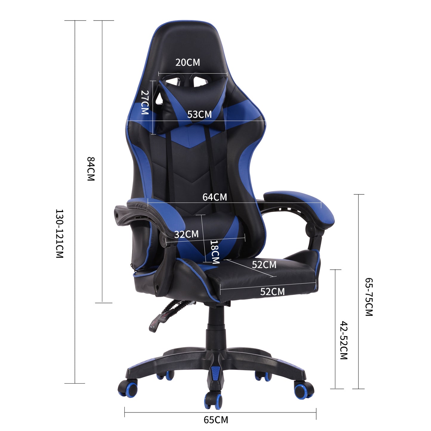 Gaming Chair Racing Office Chair Recliner Swivel Rocker with Headrest and Lumbar Pillow Ganesa