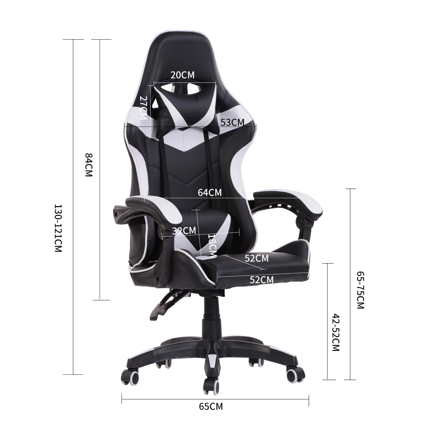 Gaming Chair Racing Office Chair Recliner Swivel Rocker with Headrest and Lumbar Pillow Ganesa