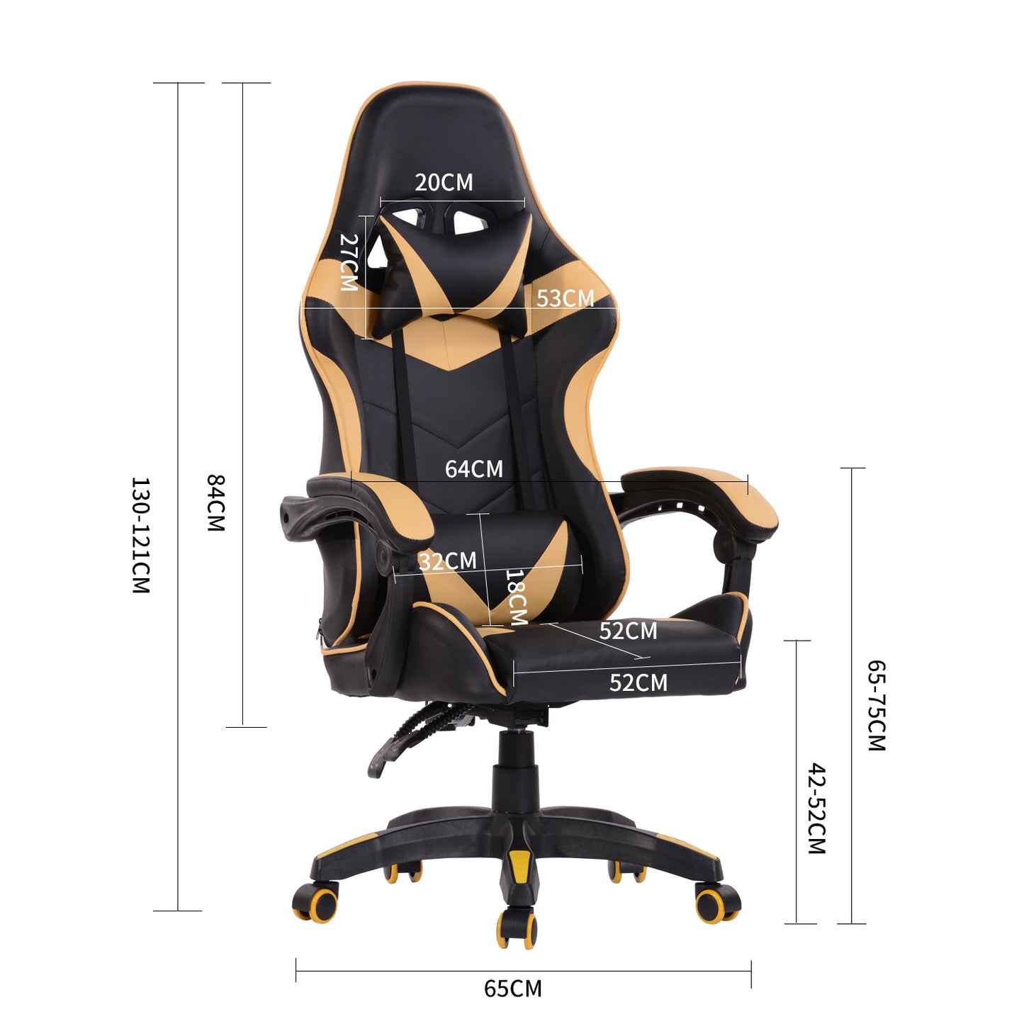 Gaming Chair Racing Office Chair Recliner Swivel Rocker with Headrest and Lumbar Pillow Ganesa