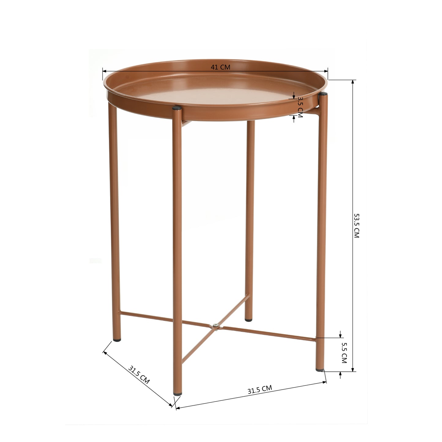 Folding Table with Removable Tray Gladom