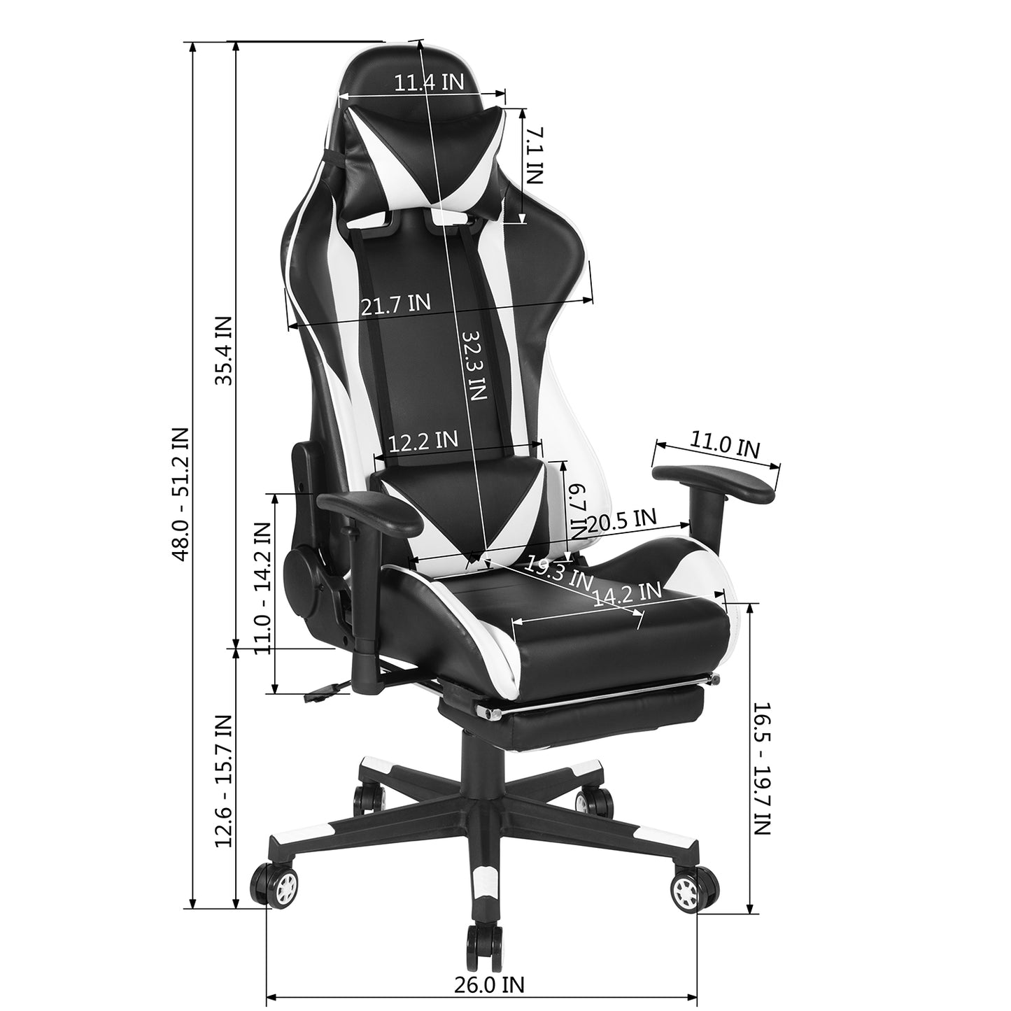 Gaming Chair Racing Office Chair Recliner Swivel Rocker with Headrest and Lumbar Pillow Gordan