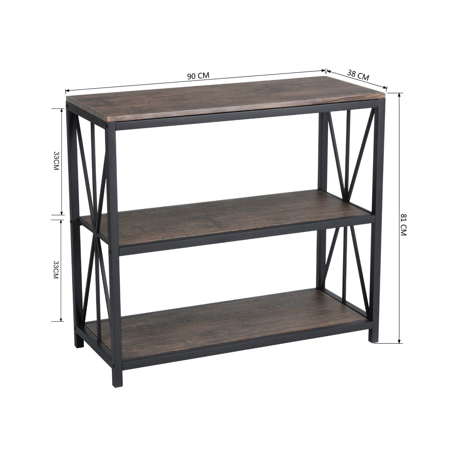 Bookcase 3 Shelves Bookshelf Storage Organizer Honourable