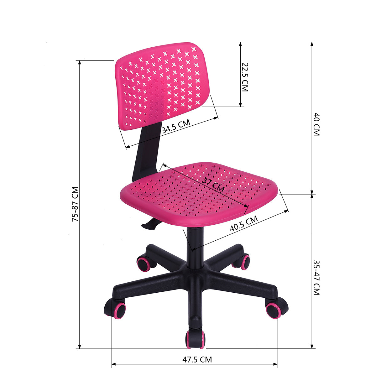 Home Study Chair Modern Home Office Desk Chair Plastic Seat Iwc