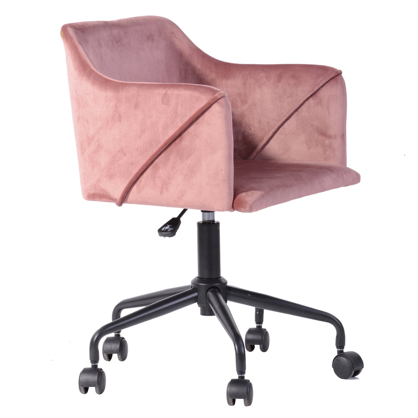 Velvet Upholstered Swivel Ergonomic Home Office Chair Armrest Jamal