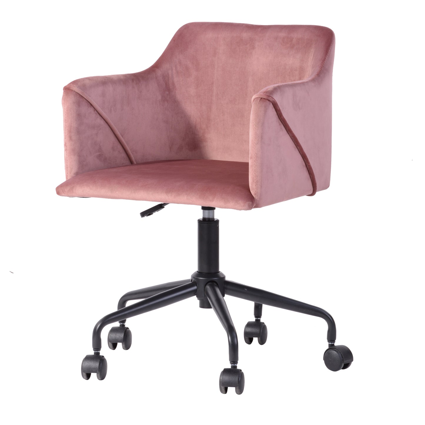 Velvet Upholstered Swivel Ergonomic Home Office Chair Armrest Jamal