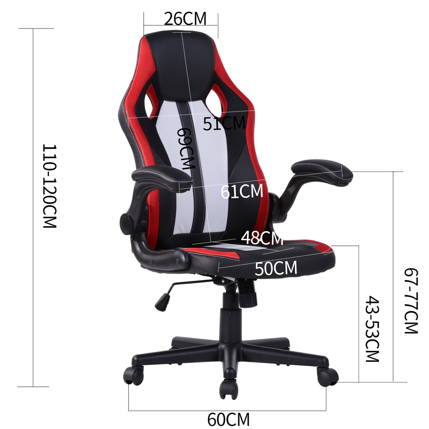 Gaming Chair Racing Office Chair Recliner Swivel Seat Height and Armrest Adjustable Jaxson