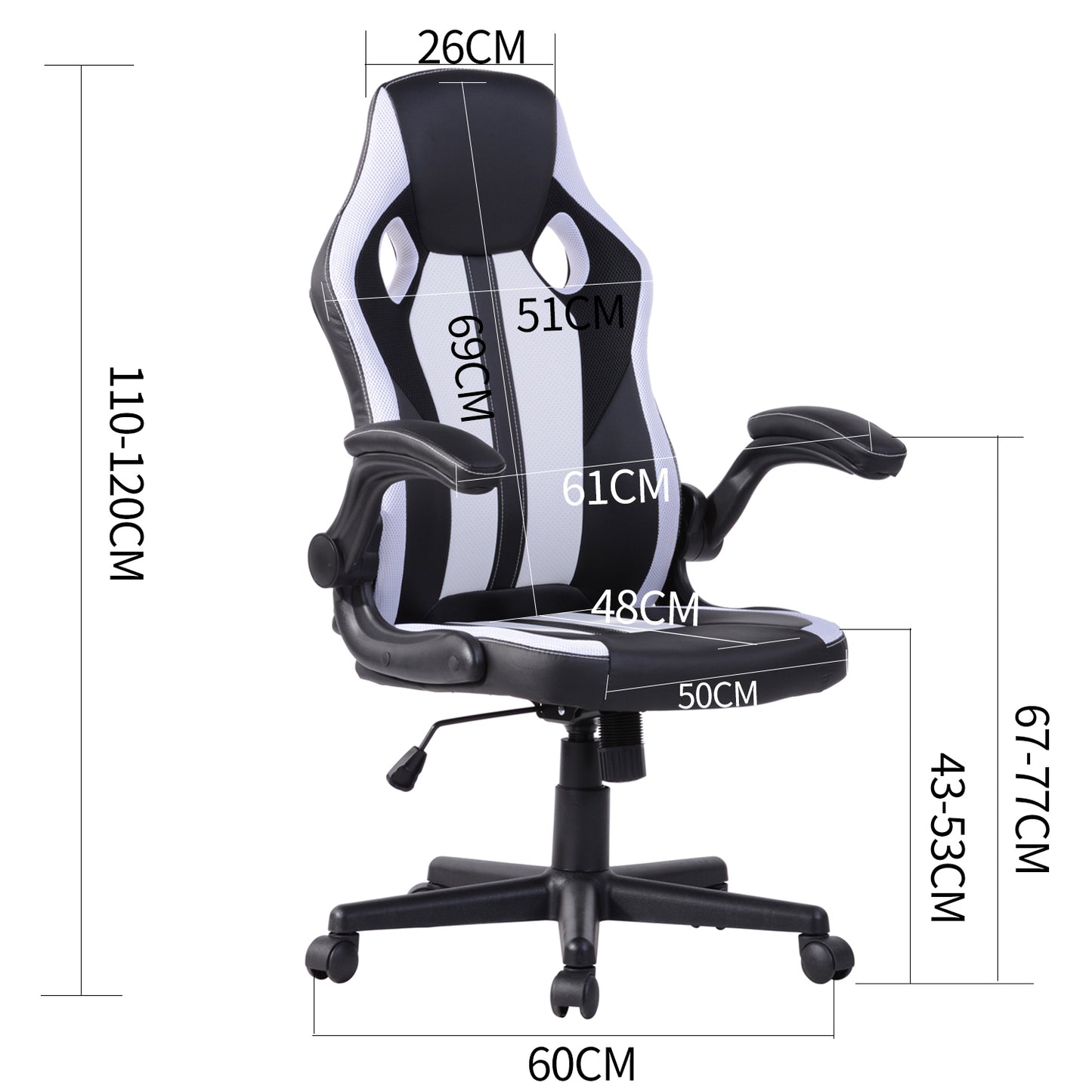 Gaming Chair Racing Office Chair Recliner Swivel Seat Height and Armrest Adjustable Jaxson