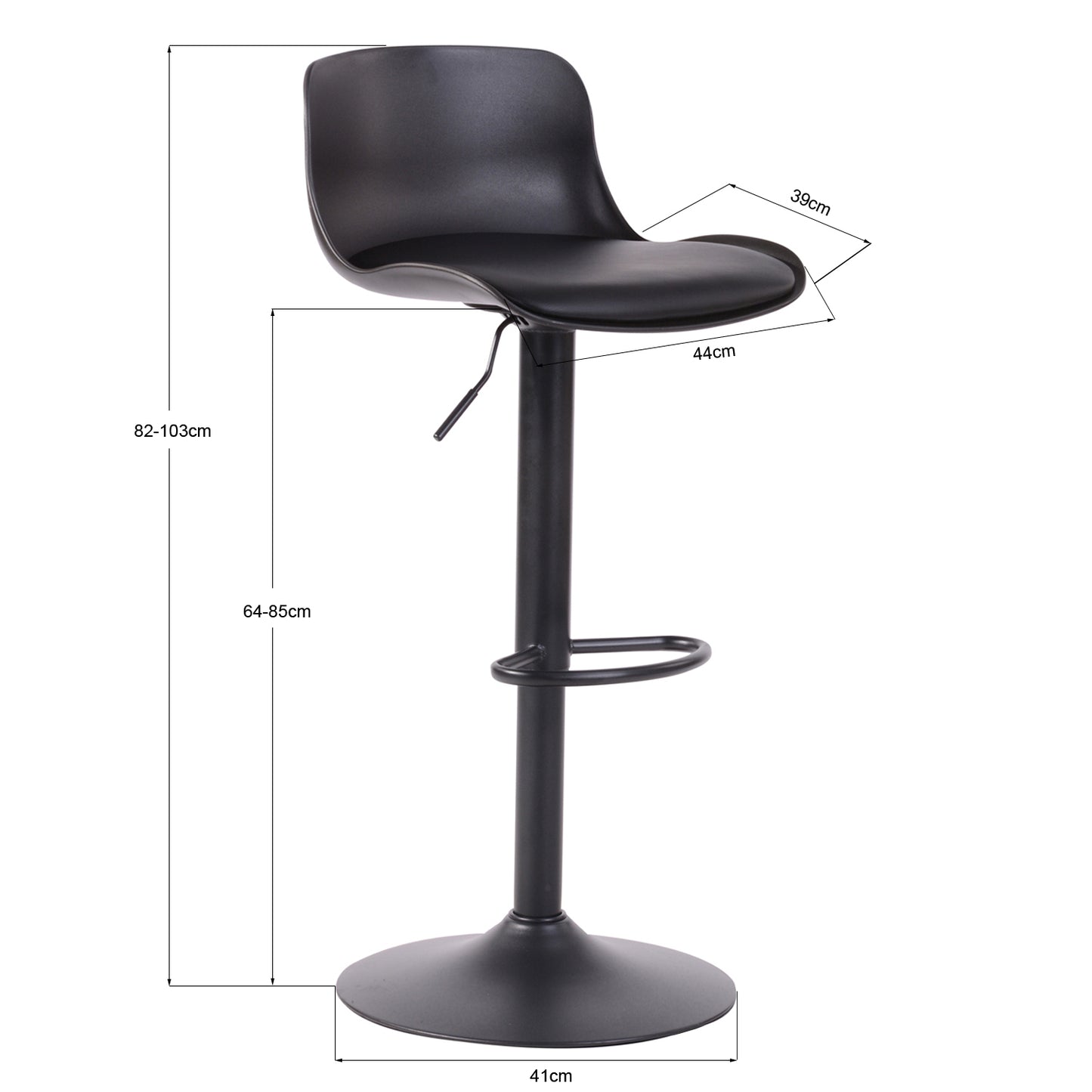 Barstools PU Plastic Seat Swivel Bar Stools Jevon