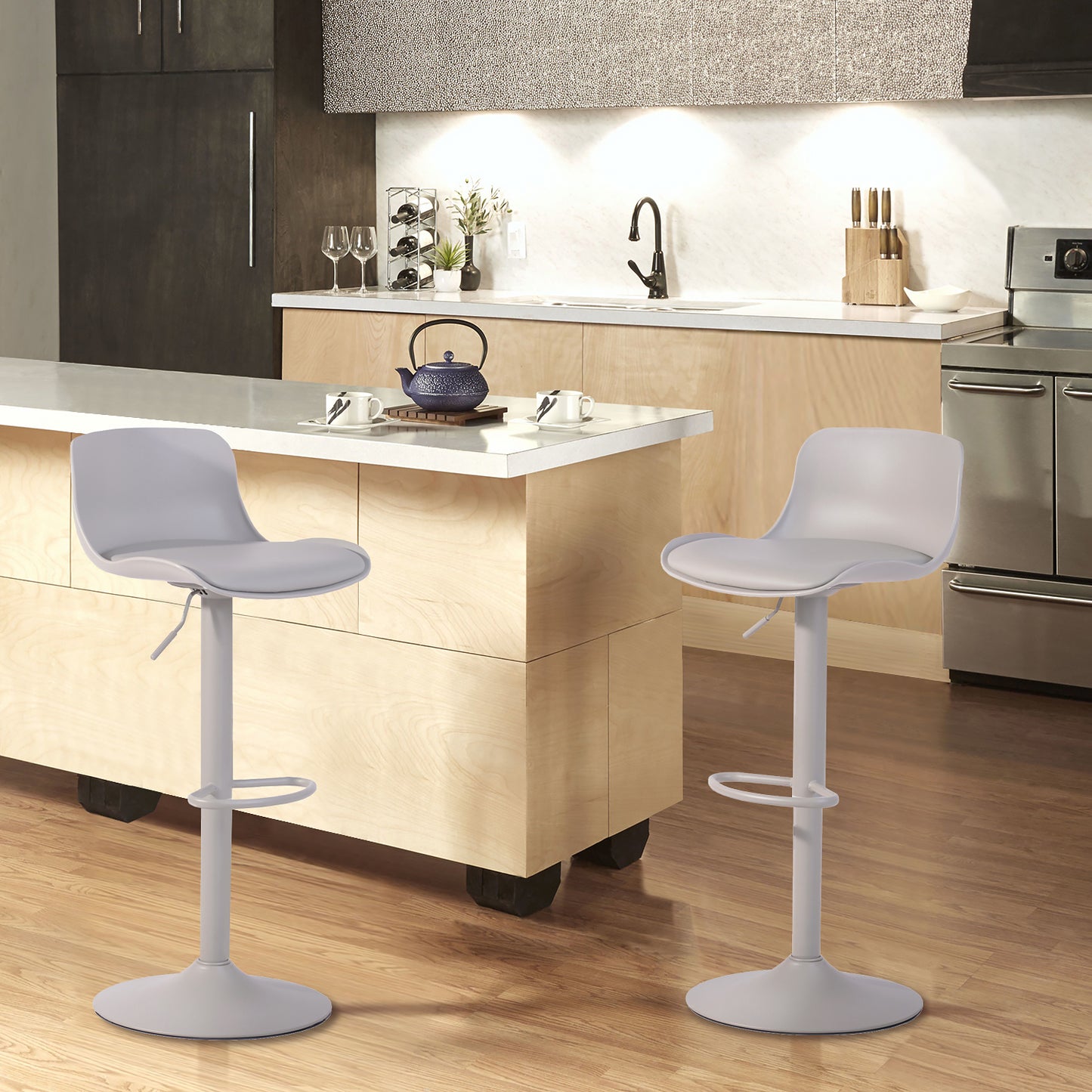 Barstools PU Plastic Seat Swivel Bar Stools Jevon