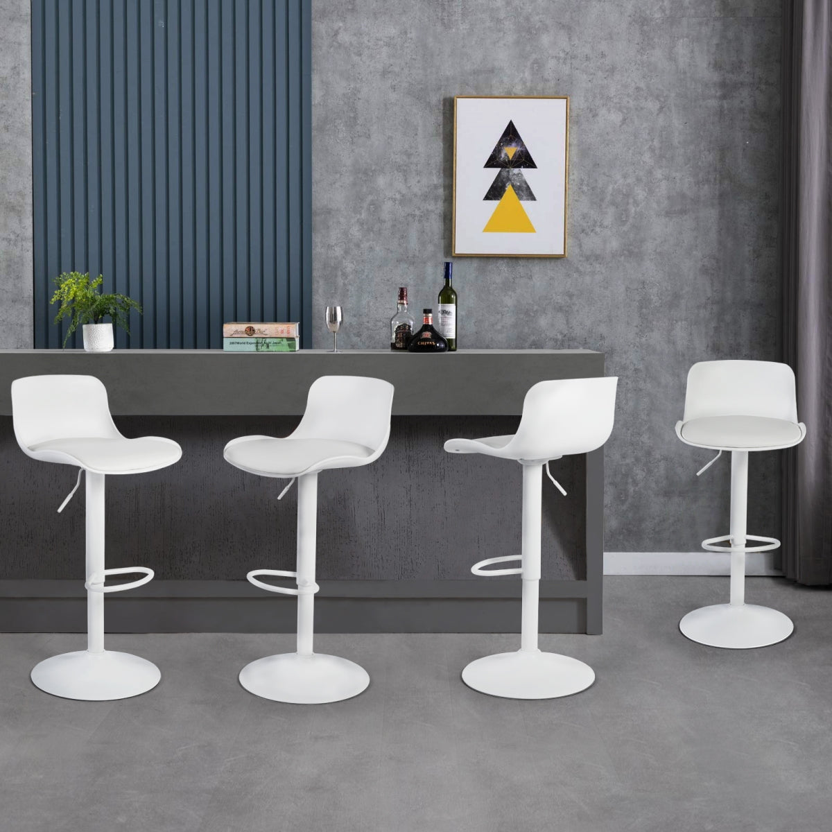 Barstools PU Plastic Seat Swivel Bar Stools Jevon