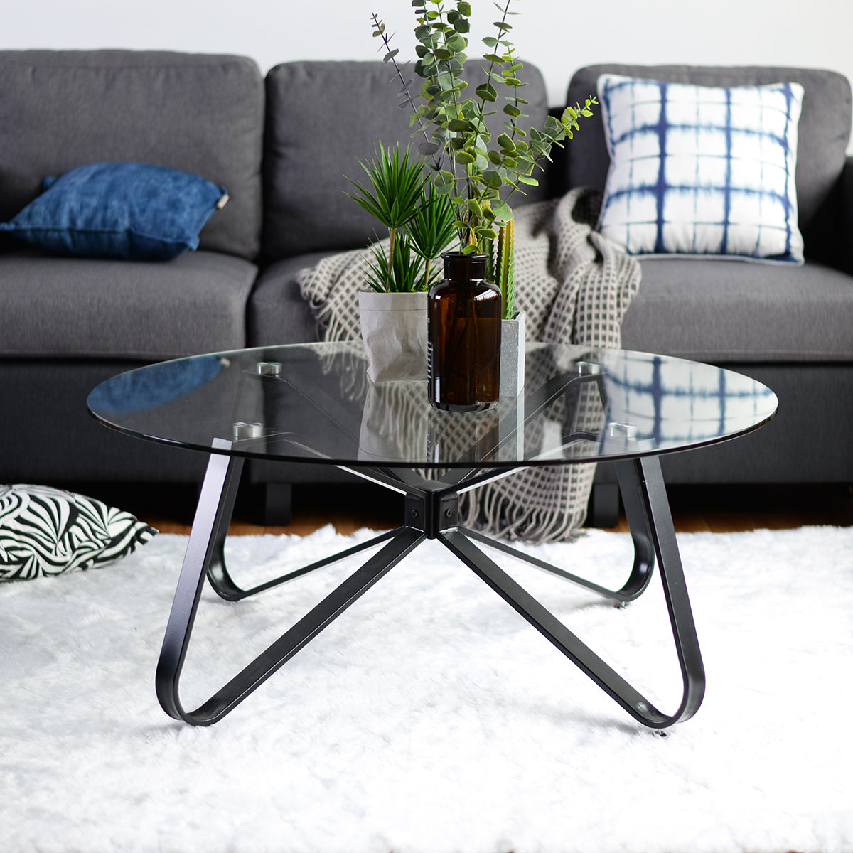 Glass Round Coffee Table Modern Center Table Konya