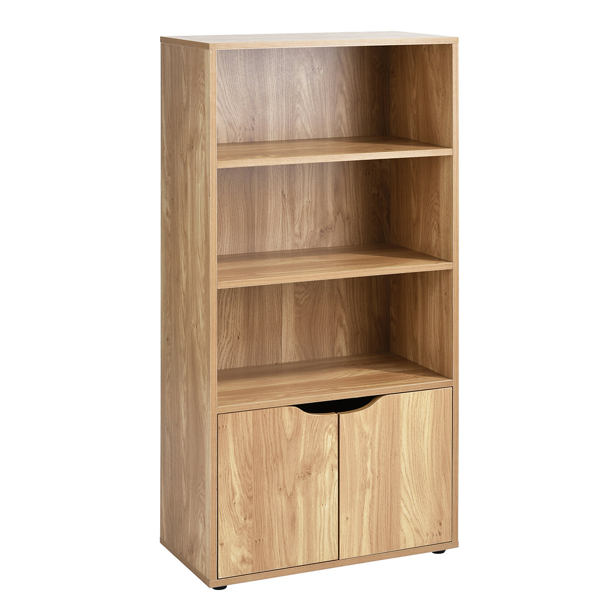 Bookcase with 3 Shelves and 2 Doors Bookshelf Storage Konz