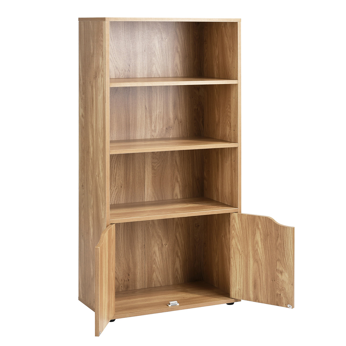 Bookcase with 3 Shelves and 2 Doors Bookshelf Storage Konz