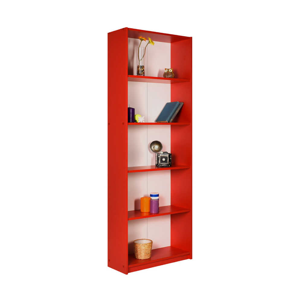 Bookcase W/ Five Section Red KTP