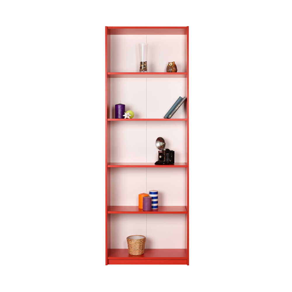 Bookcase W/ Five Section Red KTP