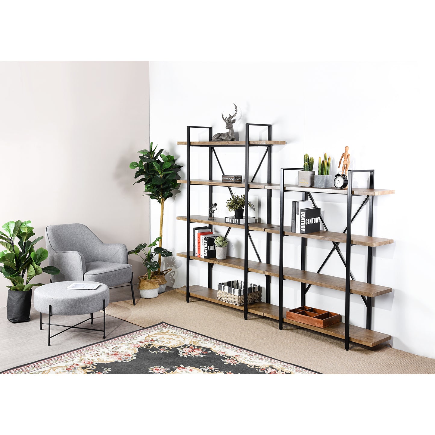 Bookcase 5 Shelves Bookshelf Storage Organizer Lack