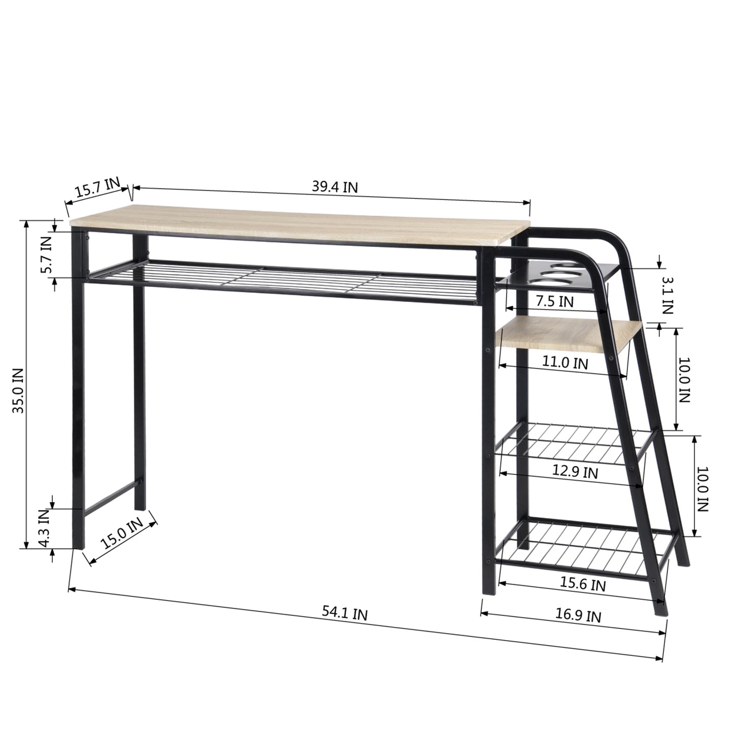 Set of 3 Breakfast Set 1 Table with 2 Folding Stools Dining Lueneburg