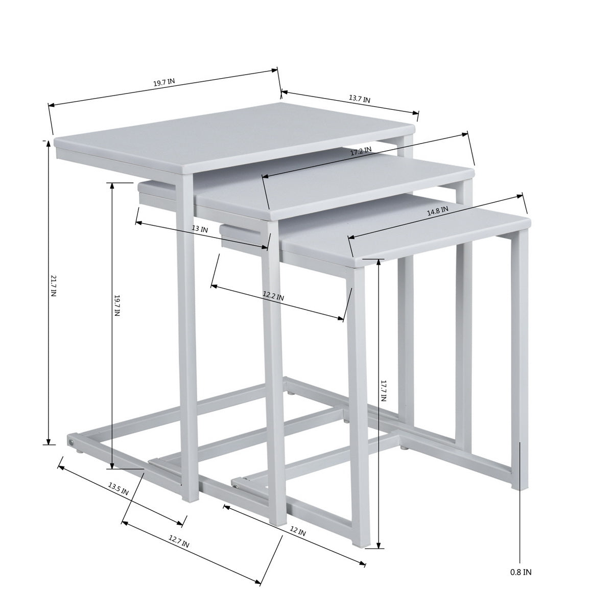 Set of 3 Nesting End Coffee Table Maximo