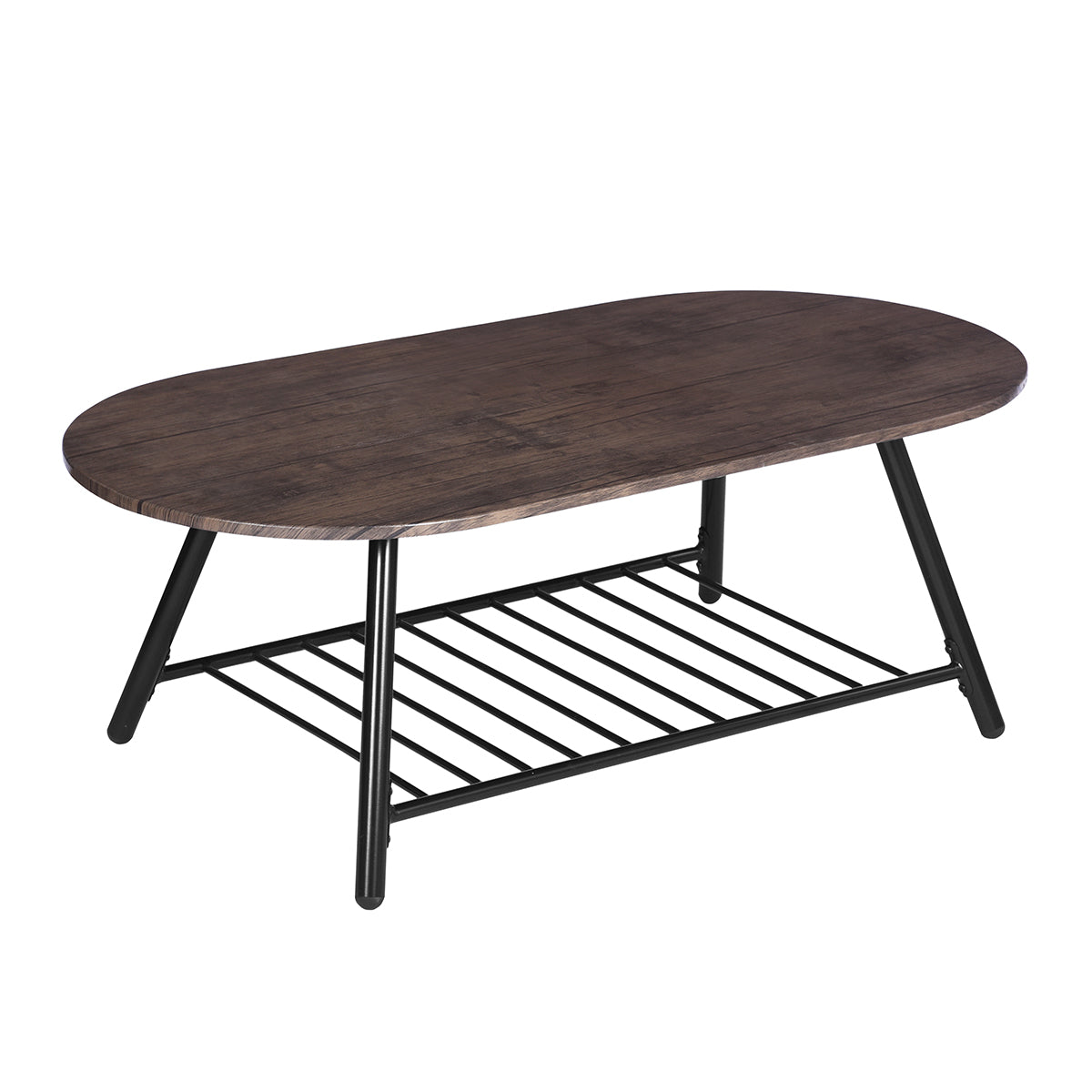 Coffee Table Modern Center Table with Metal Shelf Rixo