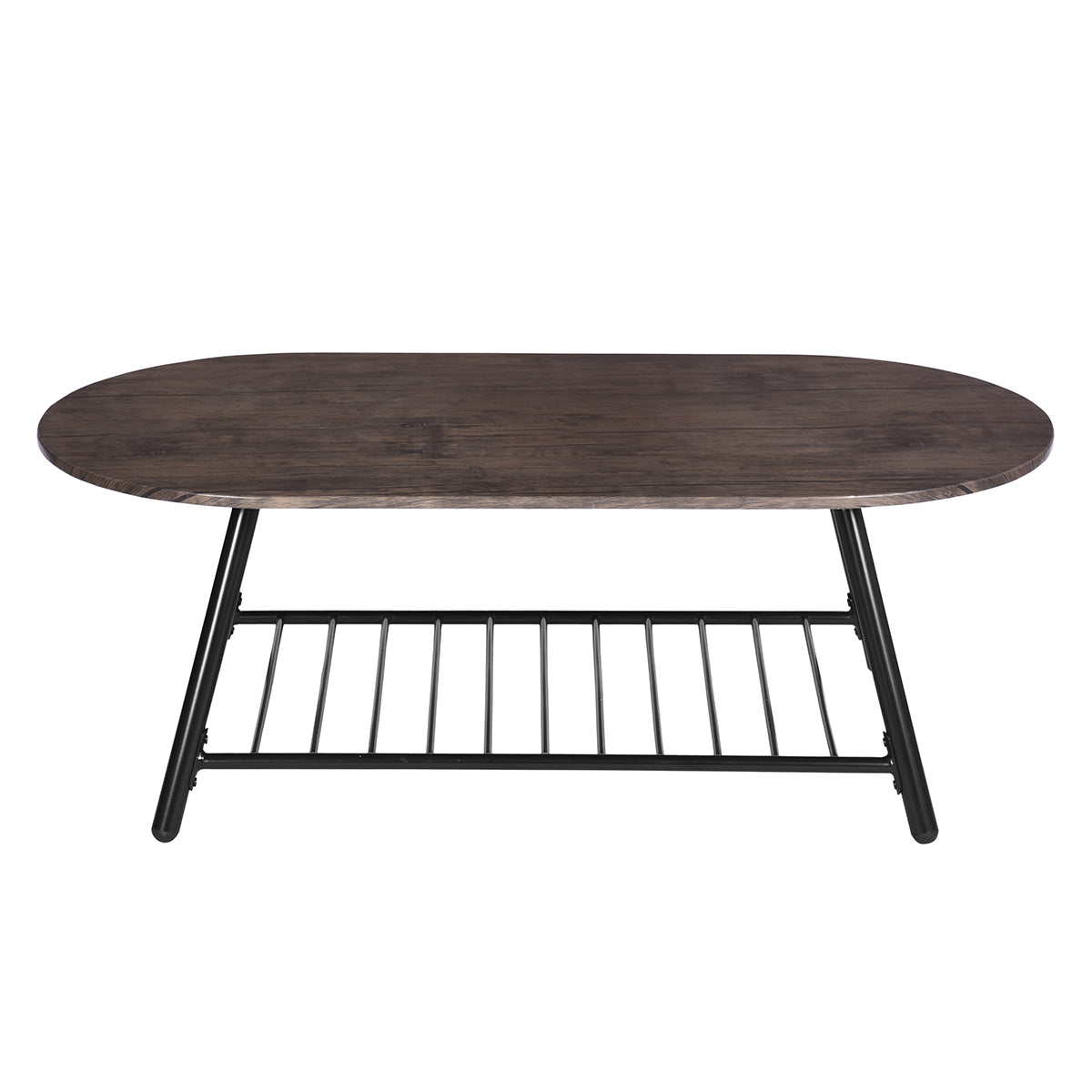 Coffee Table Modern Center Table with Metal Shelf Rixo