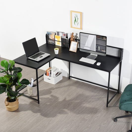 L-Shaped Computer Office Desk Space for Storage Roger