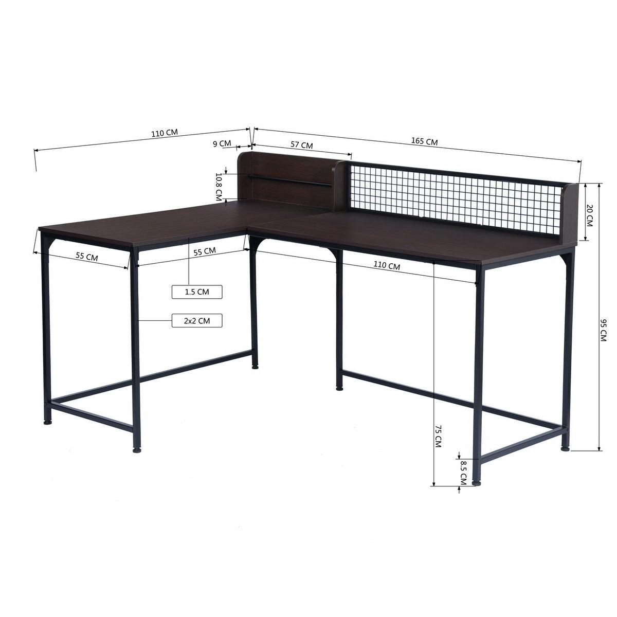 L-Shaped Computer Office Desk Space for Storage Roger