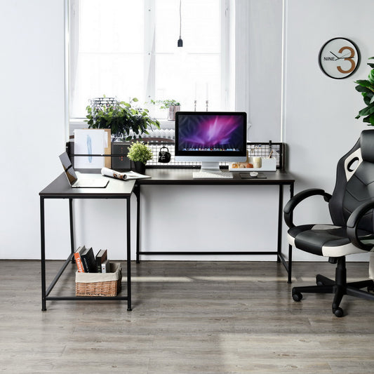 L-Shaped Computer Office Desk Space for Storage Roger