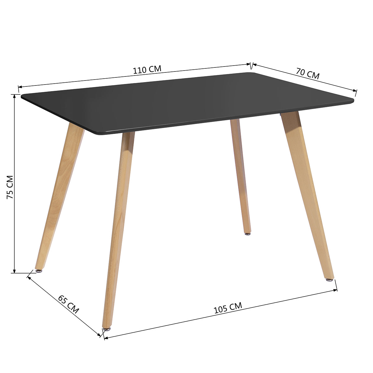 Modern Wooden Dining Table Rectangular Rookie