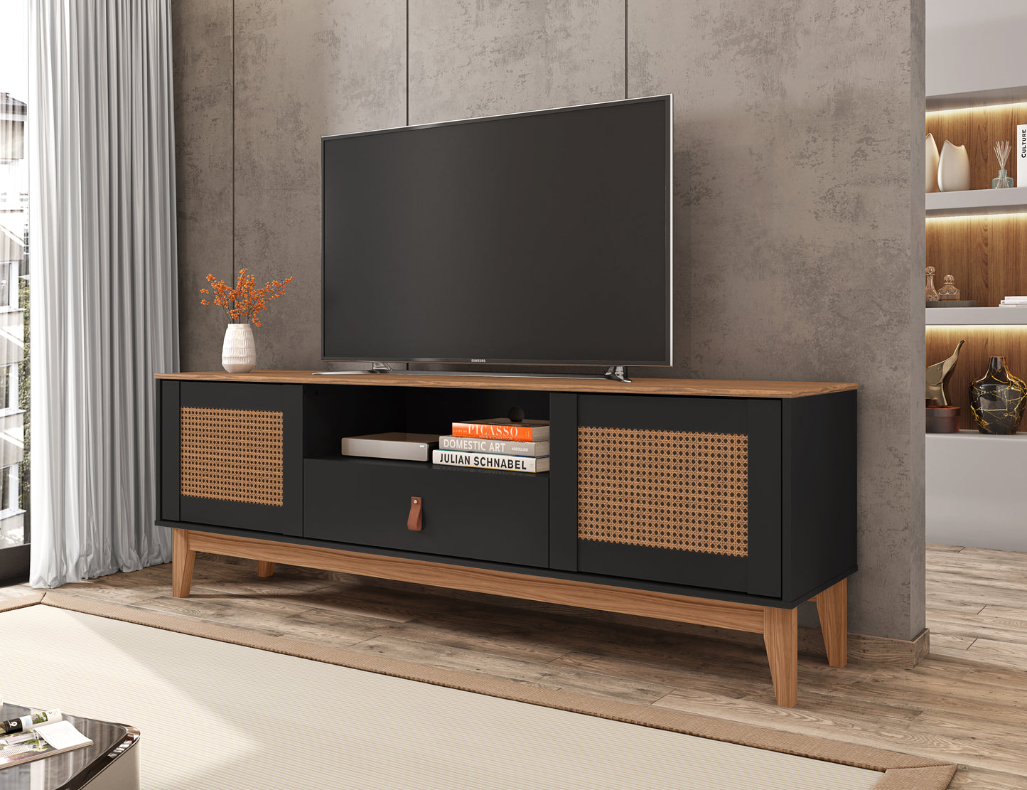 TV Stand Esmeralda 60" Black/Noce