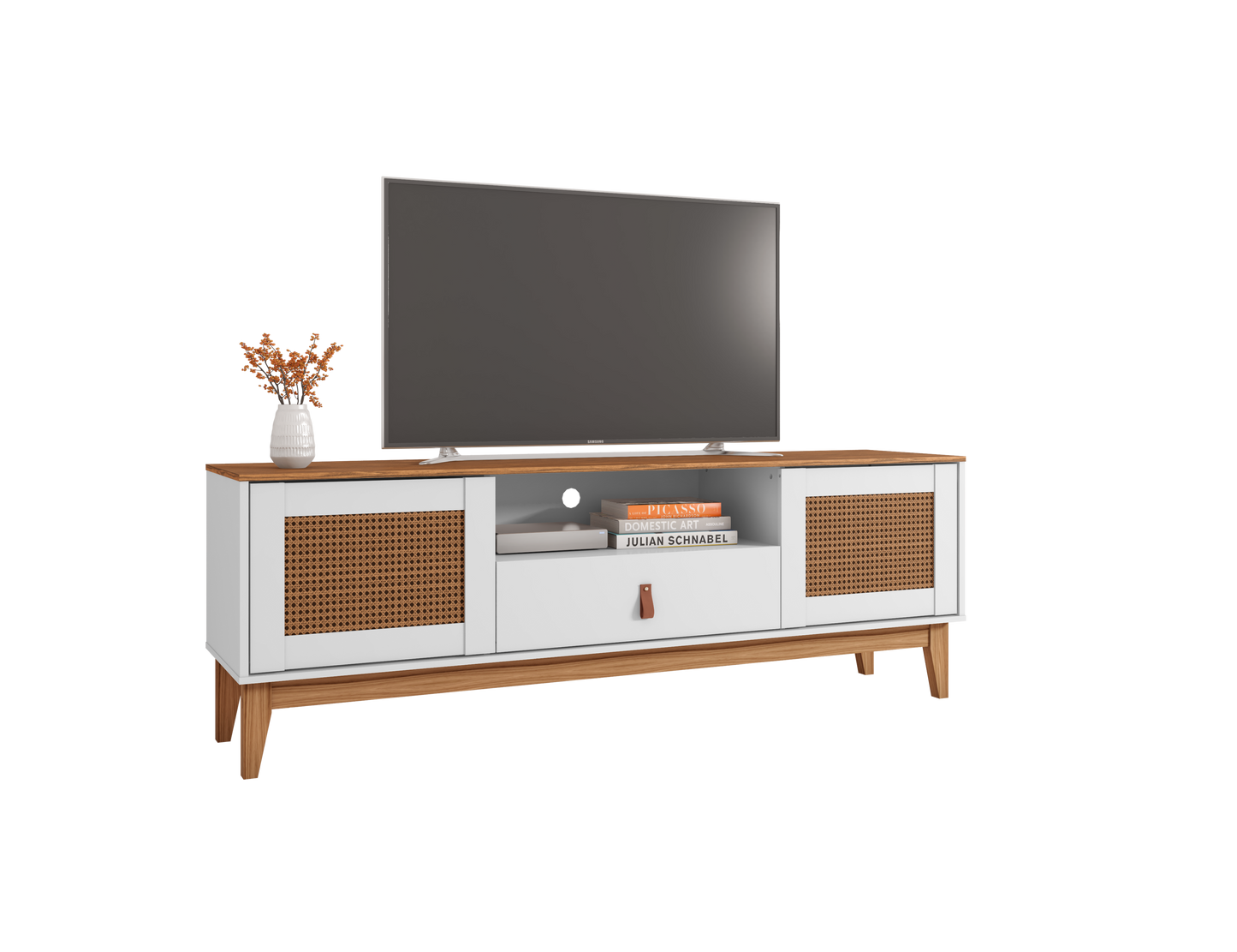 TV Stand Esmeralda 60" White/Noce