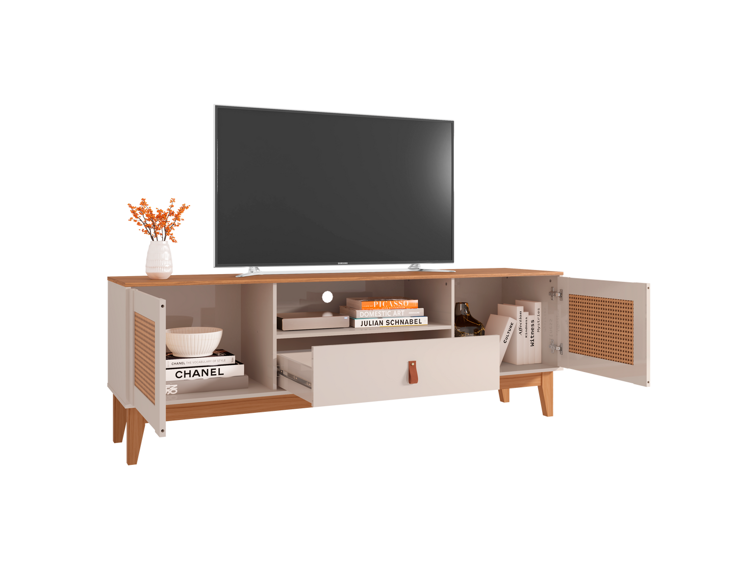 TV Stand Esmeralda 60" Off White/Noce