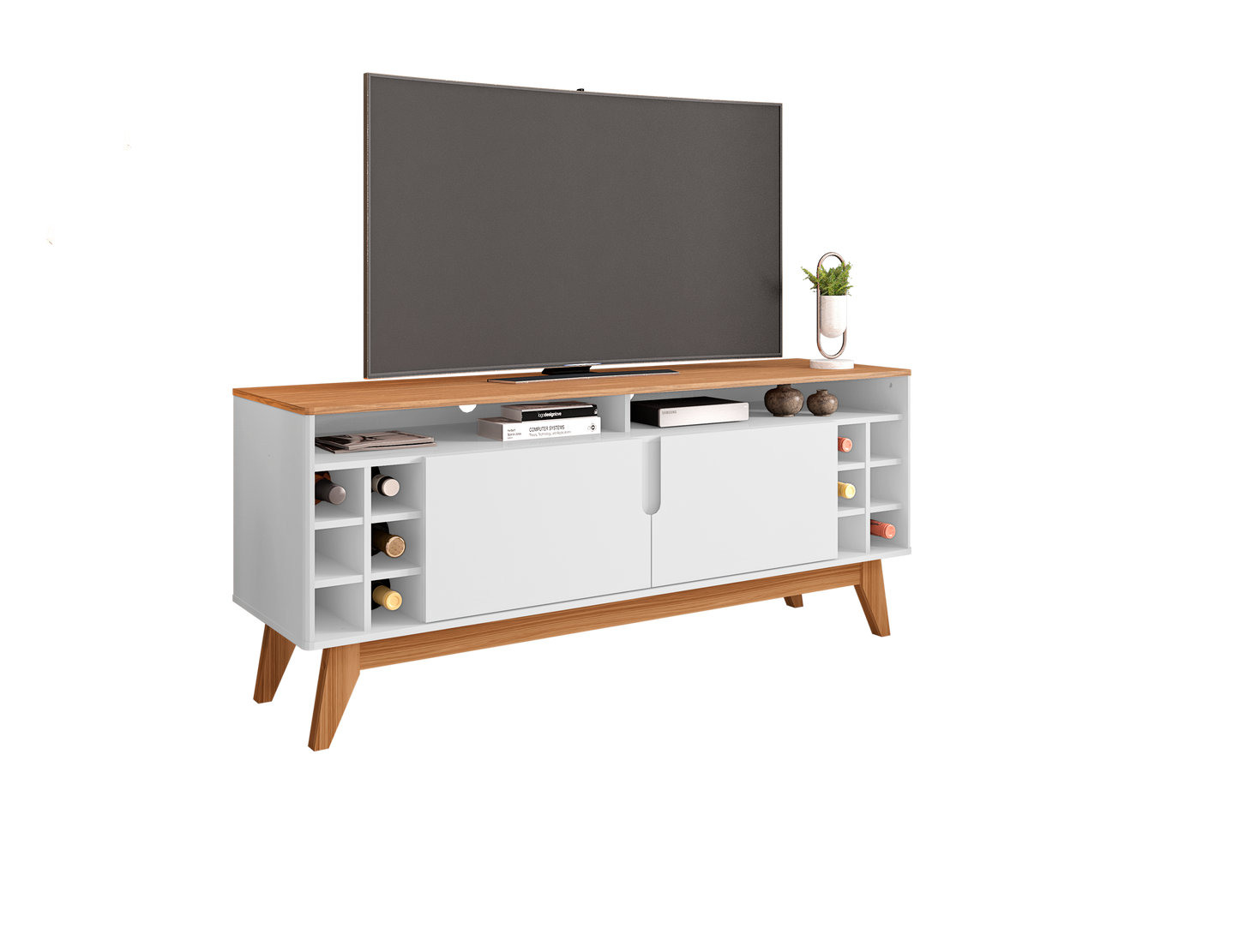 TV Stand Wine 1,35M White/Noce