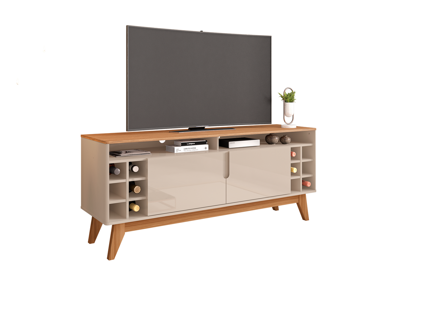 TV Stand Wine 1,6M Off White/Noce