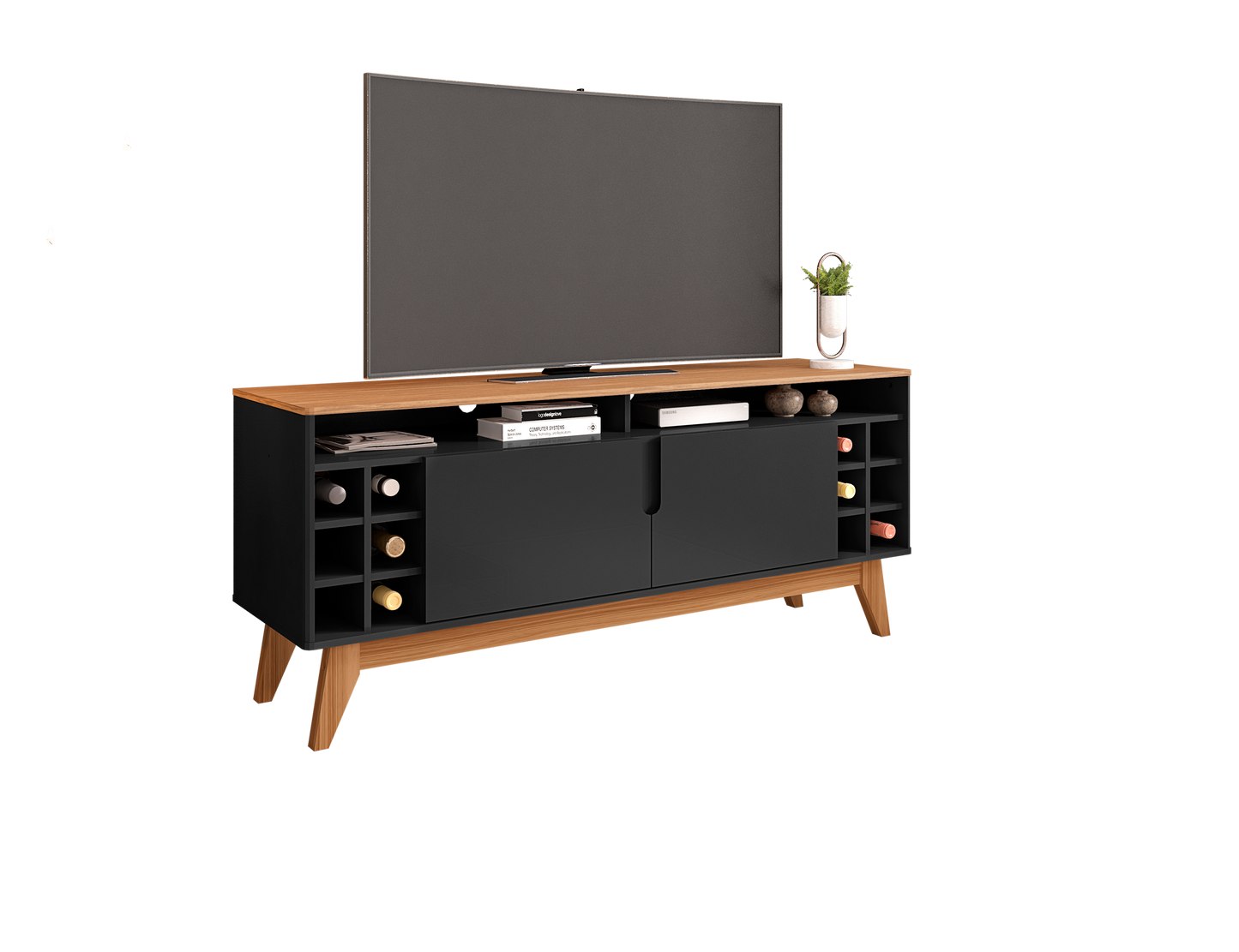 TV Stand Wine 1,35M Black/Noce