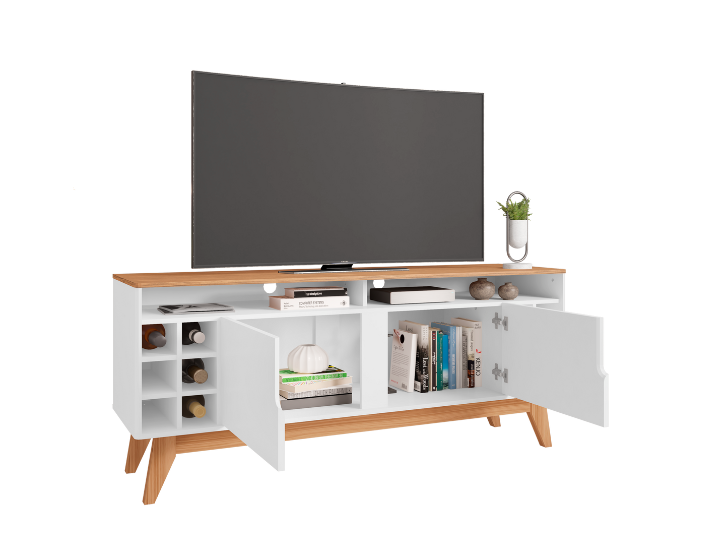 TV Stand Wine 1,35M White/Noce