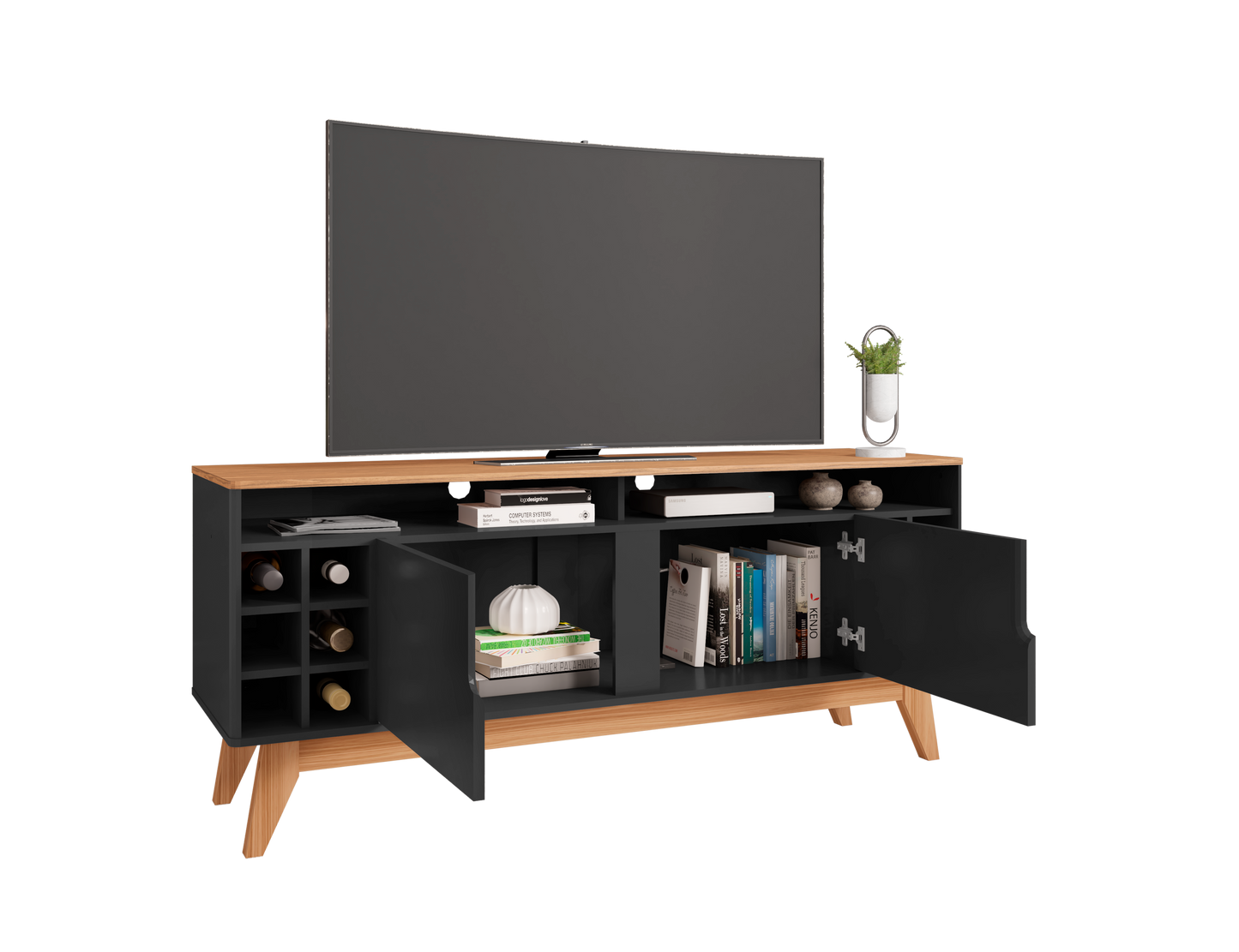 TV Stand Wine 1,35M Black/Noce