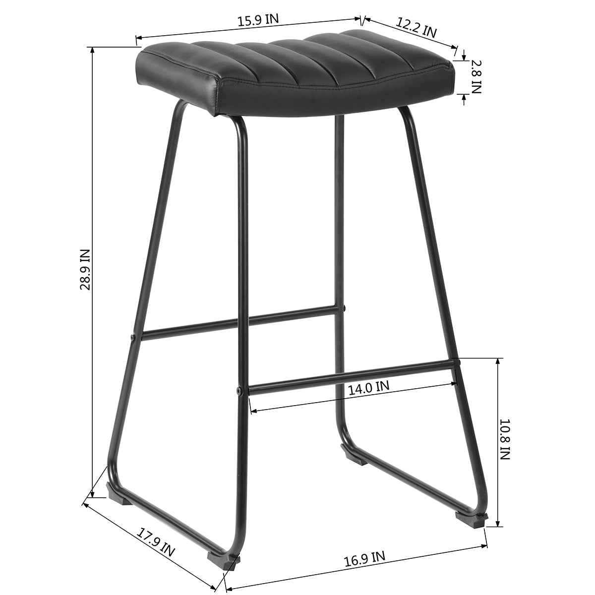 Barstools PU Upholstered Backless Bar Stools Saddlebar