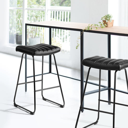 Barstools PU Upholstered Backless Bar Stools Saddlebar