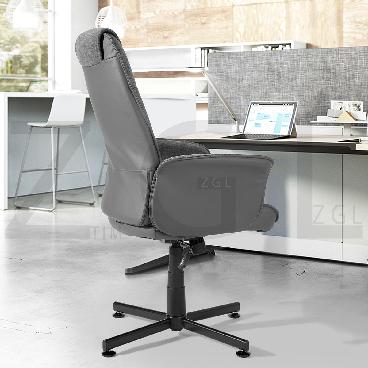 Fabric Upholstered Swivel Ergonomic Home Office Chair Safati