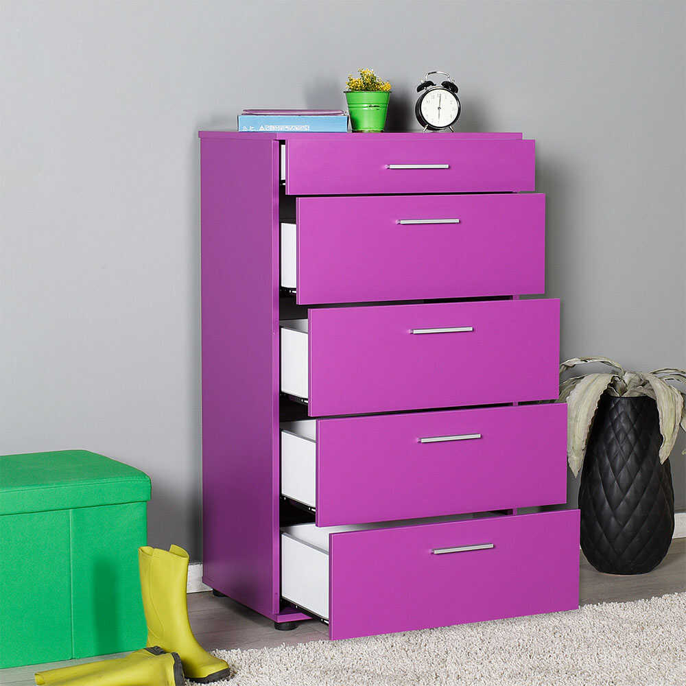 Newline Drawer Chest W/ Five Drawers Purple SFN