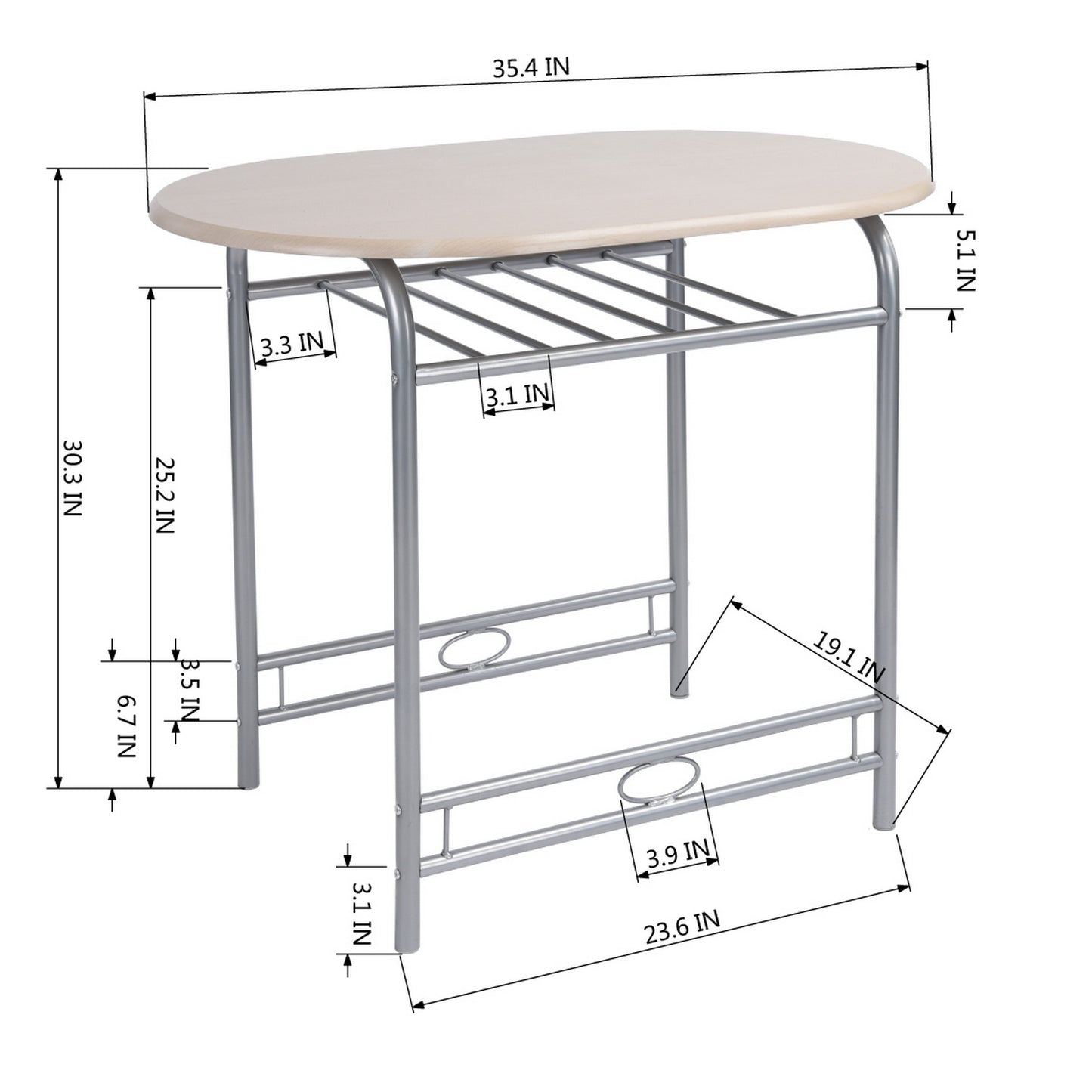 Set of 3 Breakfast Set 1 Table with Chairs Dining Tate