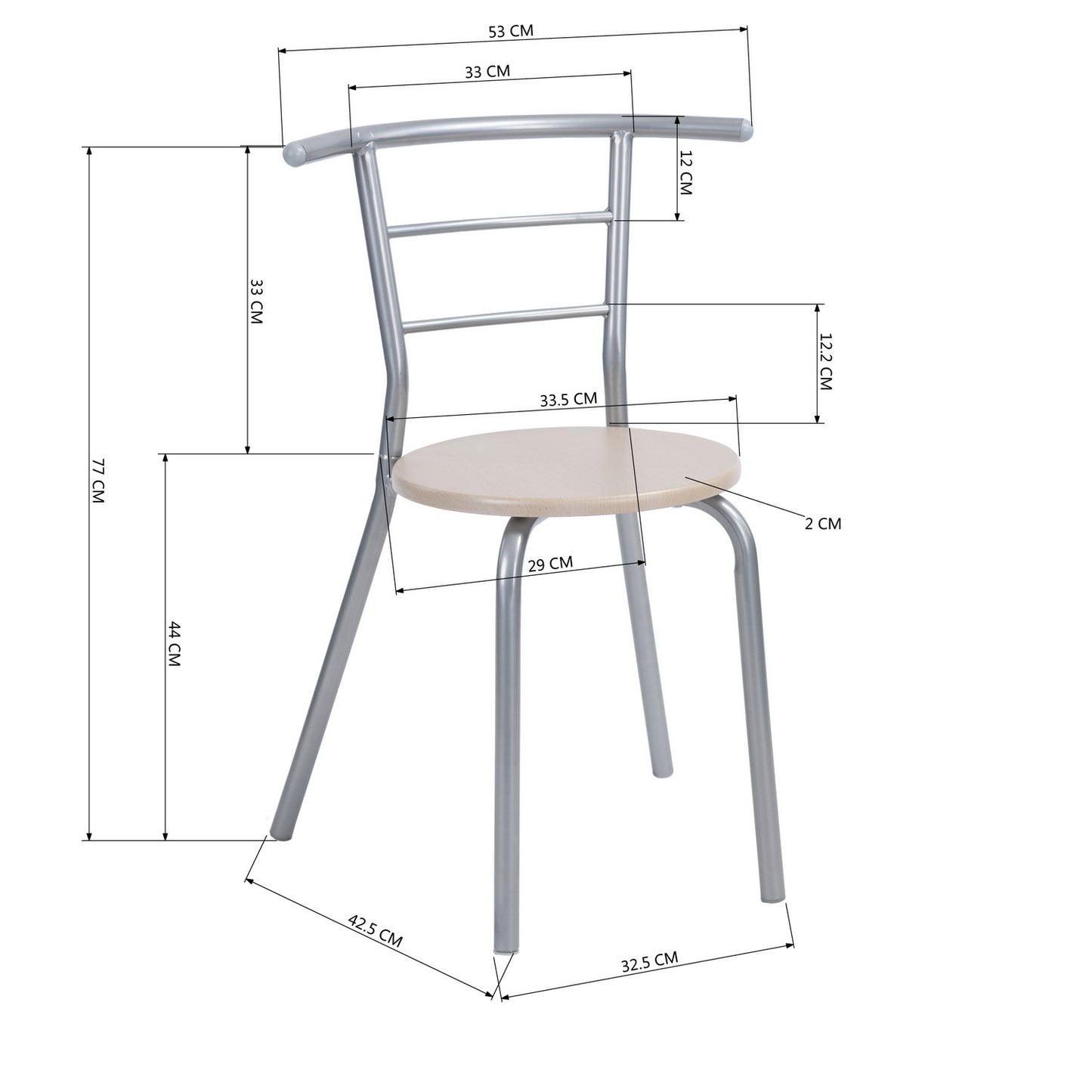 Set of 3 Breakfast Set 1 Table with Chairs Dining Tate