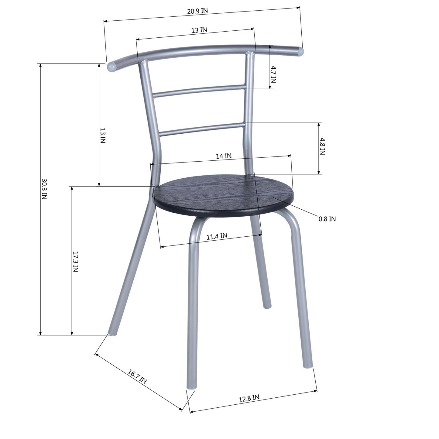 Set of 3 Breakfast Set 1 Table with Chairs Dining Tate