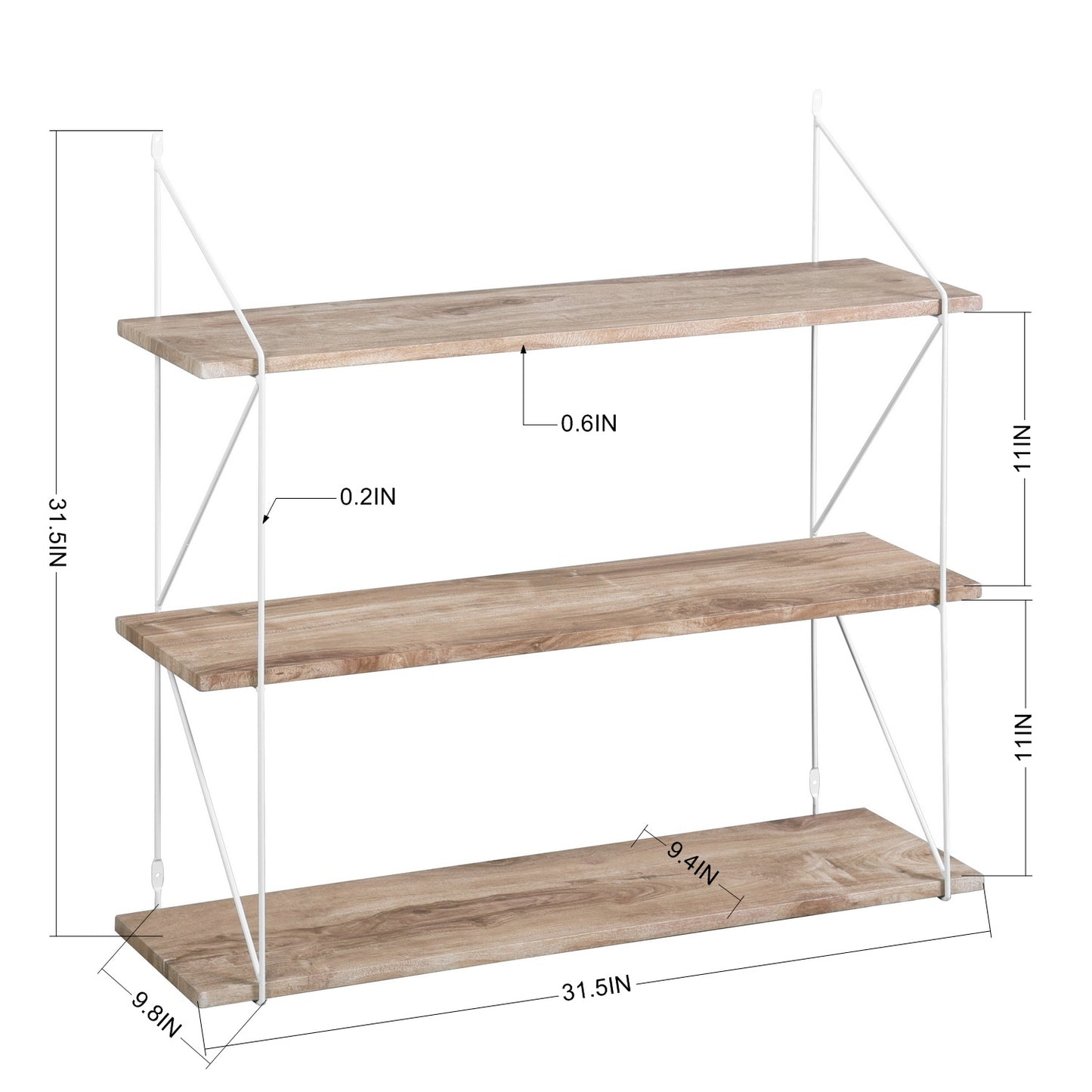 Floating Wall Shelves Decorative 3-Shelf Terzo