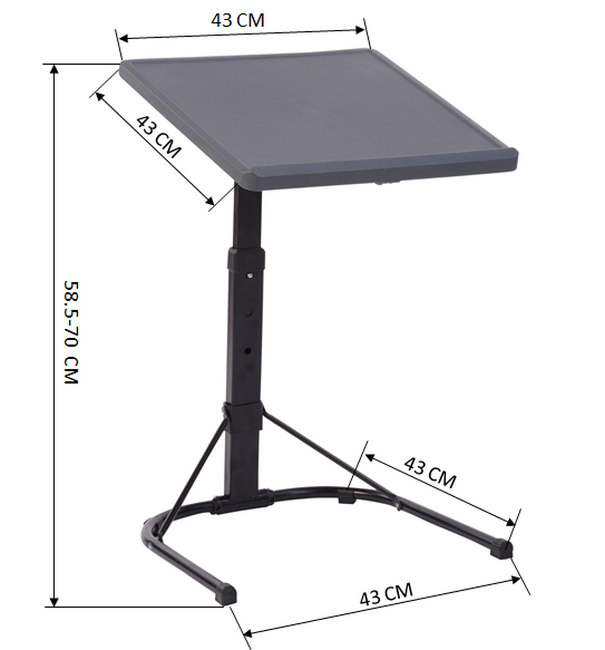 Laptop Table C Side Rolling Table Angel & Height Adjustable Bed Toucher