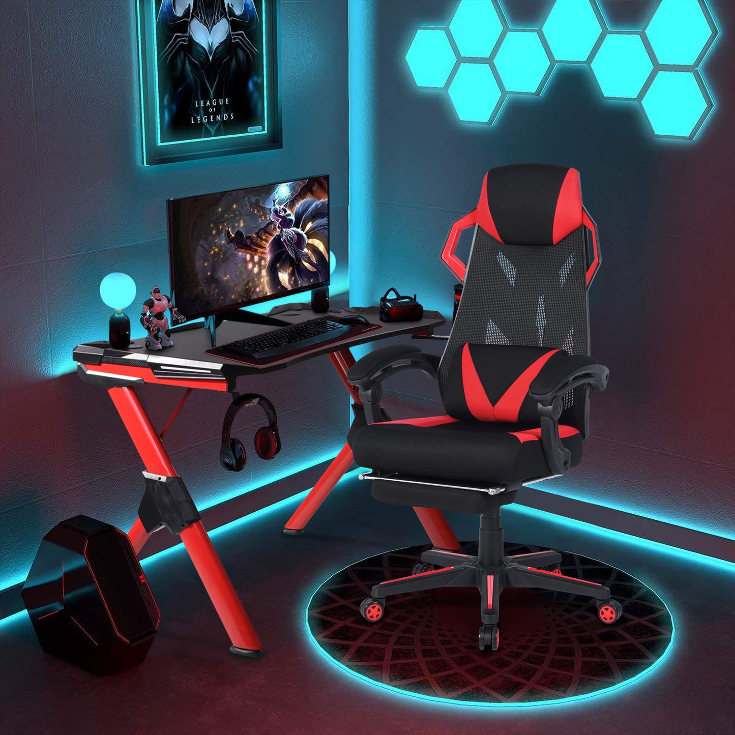 Gaming Desk K Shaped Computer Desk Office Workstation Wally