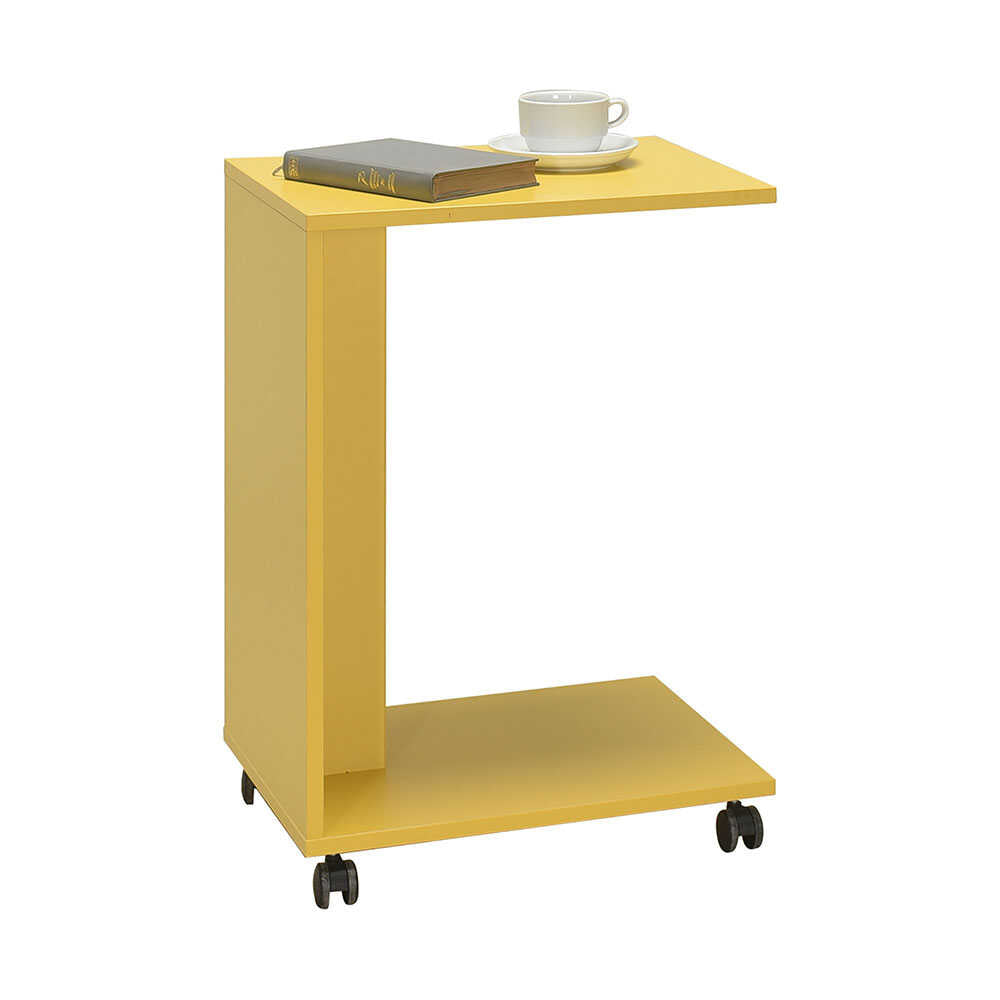 Side Table With Wheels Yellow SHP